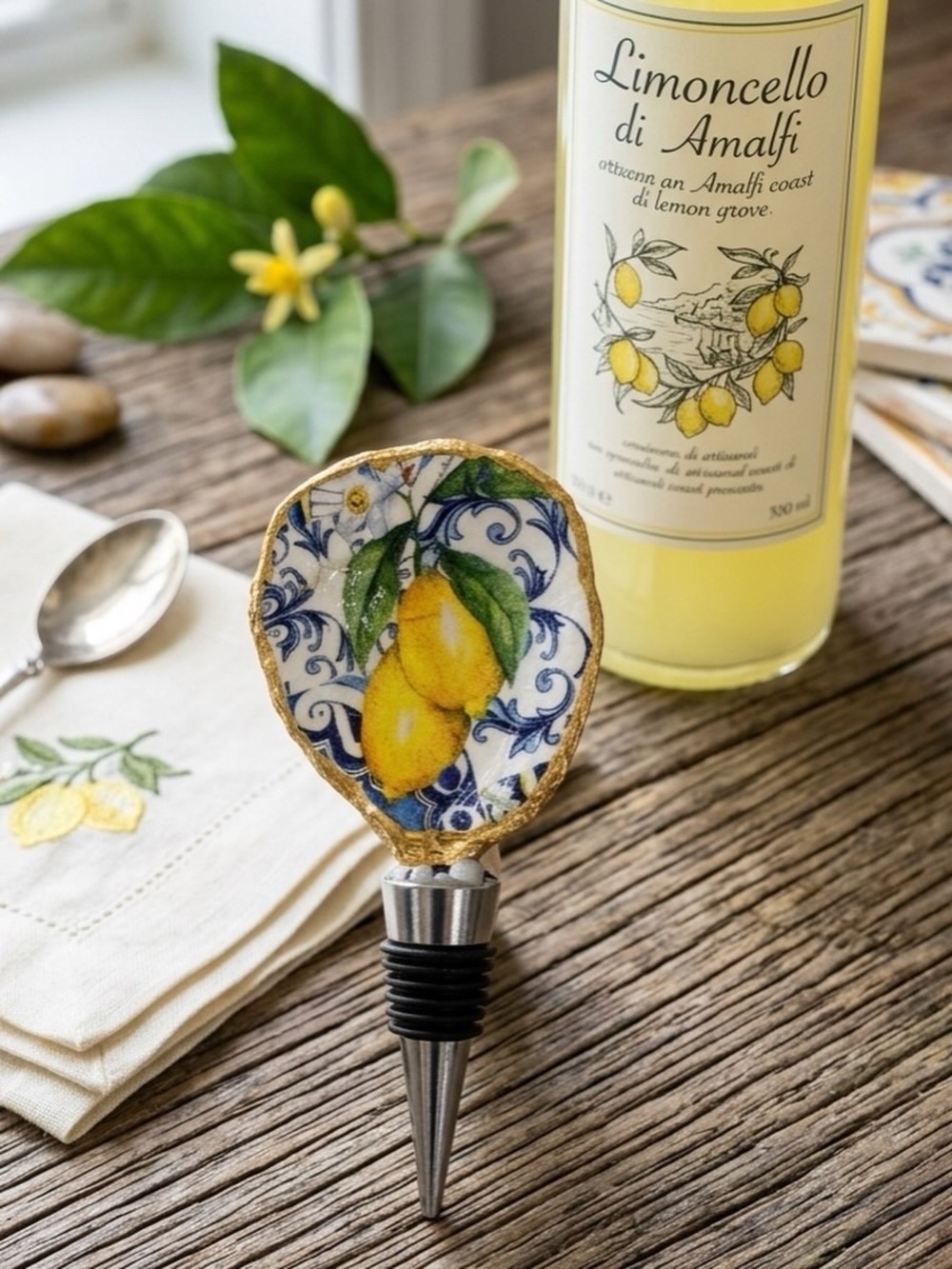 Limoncello di Amalfi Decorative Lemon Wine Stopper — Handmade by Me